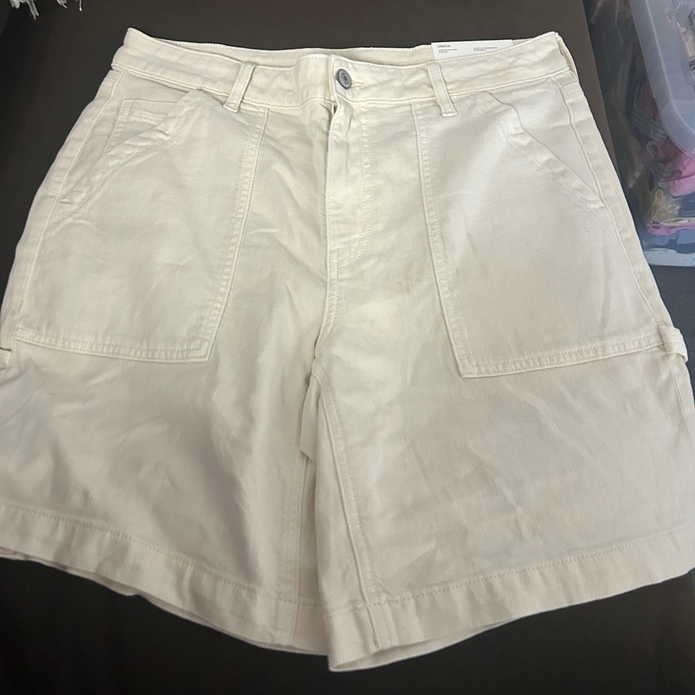 NWT AE Dreamy Drape Carpenter Cream Women's Shorts - Picture 4 of 12